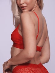 Lemonade Dolls Red Signature Lace V Brazilian Knickers - Image 3 of 4