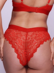 Lemonade Dolls Red Signature Lace V Brazilian Knickers - Image 4 of 4