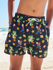 Black Mario Swim Shorts (3-16yrs) - Image 1 of 5