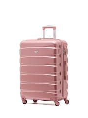 Flight Knight Rose Gold Gloss Medium Hardcase Lightweight Check In Suitcase With 4 Wheels - Image 1 of 8