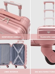 Flight Knight Rose Gold Gloss Medium Hardcase Lightweight Check In Suitcase With 4 Wheels - Image 4 of 8