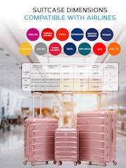 Flight Knight Rose Gold Gloss Medium Hardcase Lightweight Check In Suitcase With 4 Wheels - Image 5 of 8