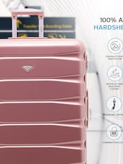 Flight Knight Rose Gold Gloss Medium Hardcase Lightweight Check In Suitcase With 4 Wheels - Image 6 of 8