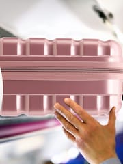 Flight Knight Rose Gold Gloss Medium Hardcase Lightweight Check In Suitcase With 4 Wheels - Image 8 of 8