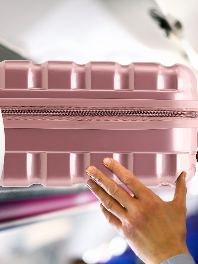 Flight Knight Rose Gold Gloss Medium Hardcase Lightweight Check In Suitcase With 4 Wheels - Image 8 of 8