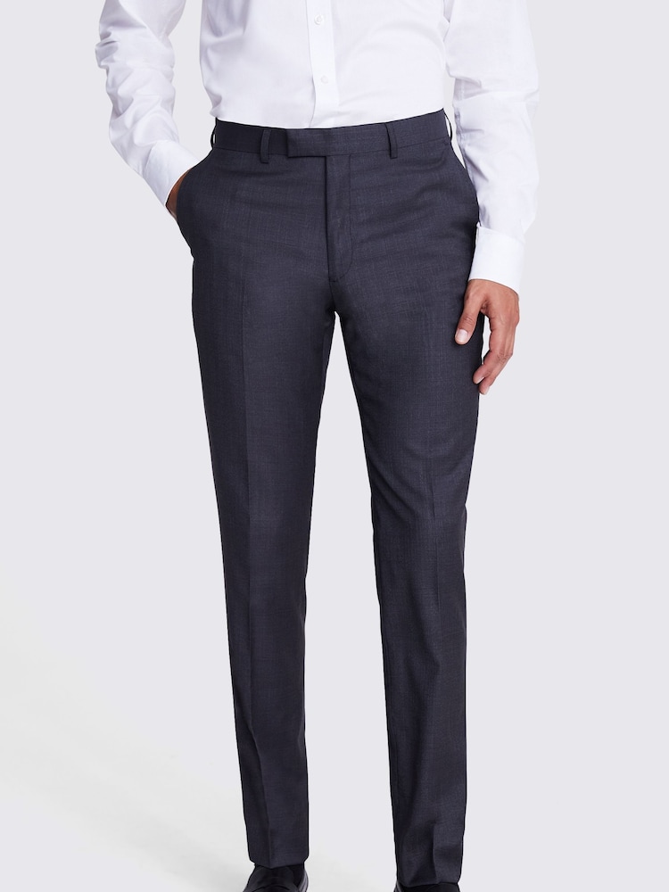 MOSS x Cerutti Charcoal Grey Tailored Fit Texture Suit Trousers - Image 1 of 3