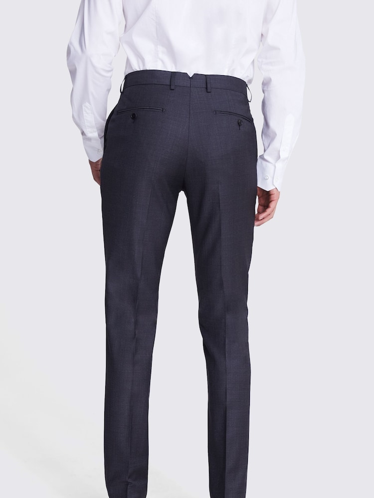 MOSS x Cerutti Charcoal Grey Tailored Fit Texture Suit Trousers - Image 2 of 3