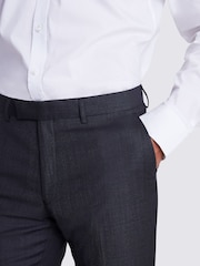 MOSS x Cerutti Charcoal Grey Tailored Fit Texture Suit Trousers - Image 3 of 3