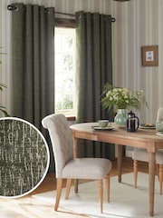 Forest Green Heavyweight Chenille Eyelet Lined Curtains - Image 1 of 5