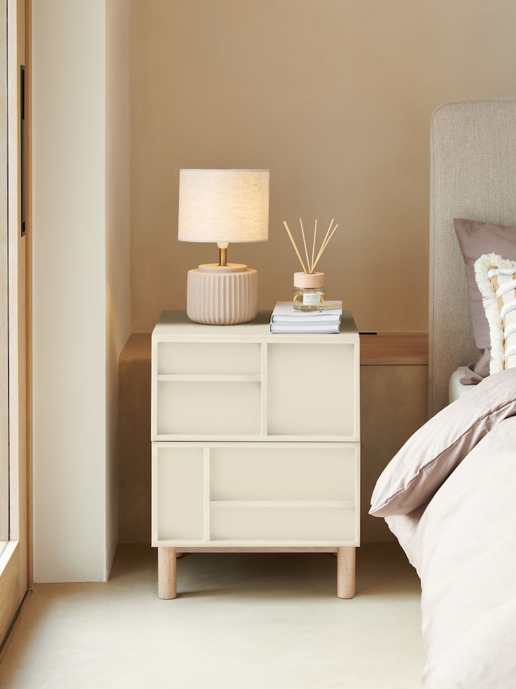 Cream Finsbury 2 Drawer Bedside Table - Image 1 of 10