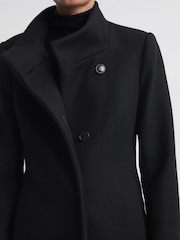 Reiss Black Mia Wool Blend Mid-Length Coat - Image 5 of 8