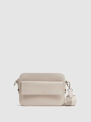 Reiss Off White Cleo Leather Cross-Body Camera Bag - Image 1 of 5