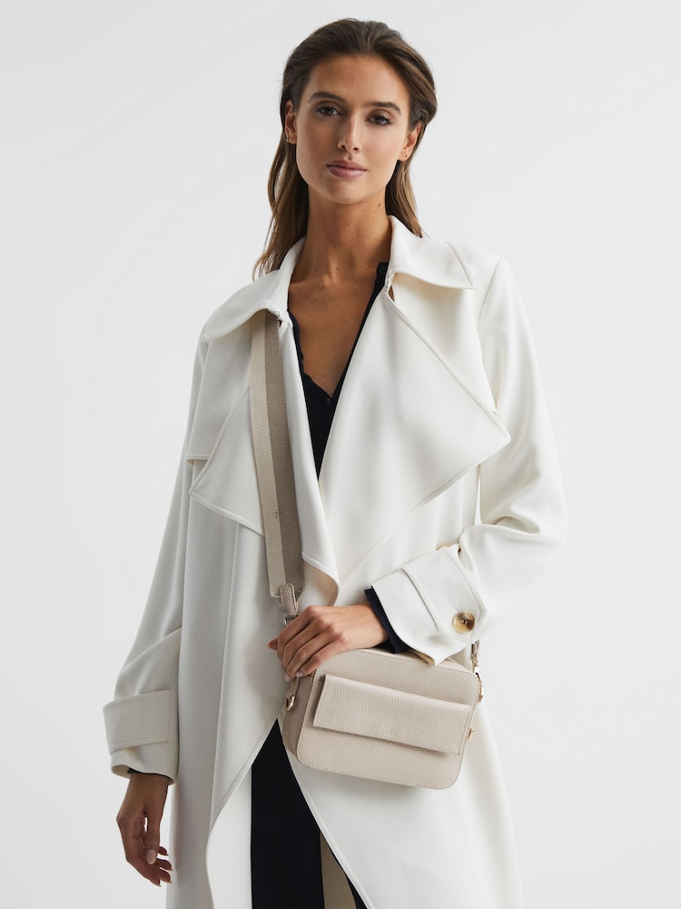 Reiss Off White Cleo Leather Cross-Body Camera Bag - Image 2 of 5