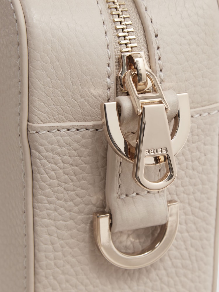 Reiss Off White Cleo Leather Cross-Body Camera Bag - Image 5 of 5