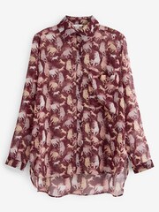 Berry Red Horse Sheer Longline Shirt - Image 5 of 5