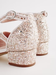 Elfenbein/Glitzer - Knöchelriemen Schuhe mit niedrigem Absatz für besondere Anlässe​​​​​​​ - Bild 7 von 7