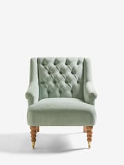 Laura Ashley Baron Chenille Pale Grey Green Ropsley Accent Chair - Image 2 of 7
