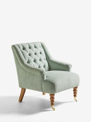 Laura Ashley Baron Chenille Pale Grey Green Ropsley Accent Chair - Image 3 of 7