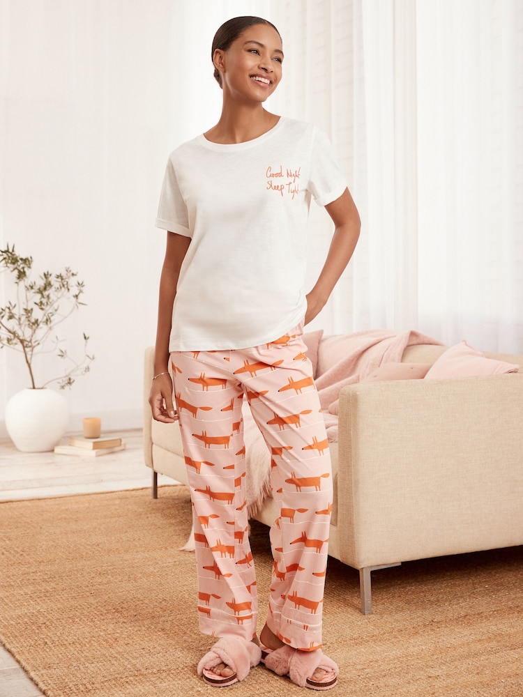 Orange Mr Fox Scion At Next Cotton Pyjamas - Image 1 of 5