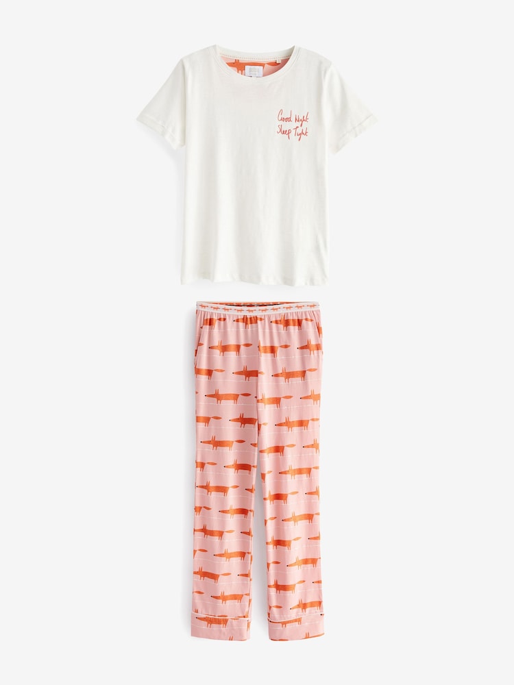 Orange Mr Fox Scion At Next Cotton Pyjamas - Image 4 of 5
