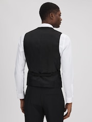 Reiss Black Titanic Slim Fit Double Breasted Tuxedo Waistcoat - Image 6 of 7