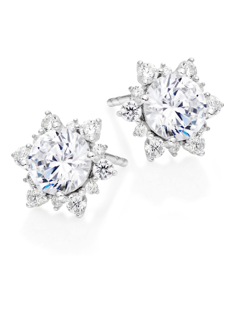 Beaverbrooks Sterling Silver Cubic Zirconia Stud Earrings - Image 1 of 3