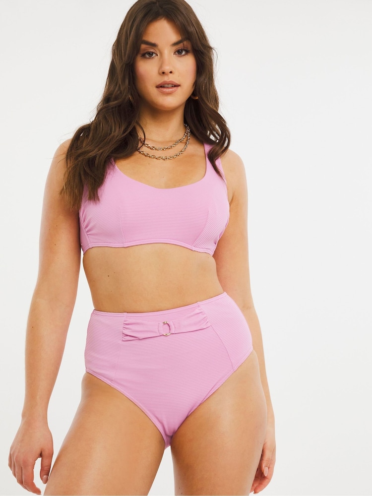 Figleaves Manhattan Pink Underwired Crop Top - Image 1 of 5 Figleaves Manhattan Pink Underwired Crop Top - Image 1 of 5