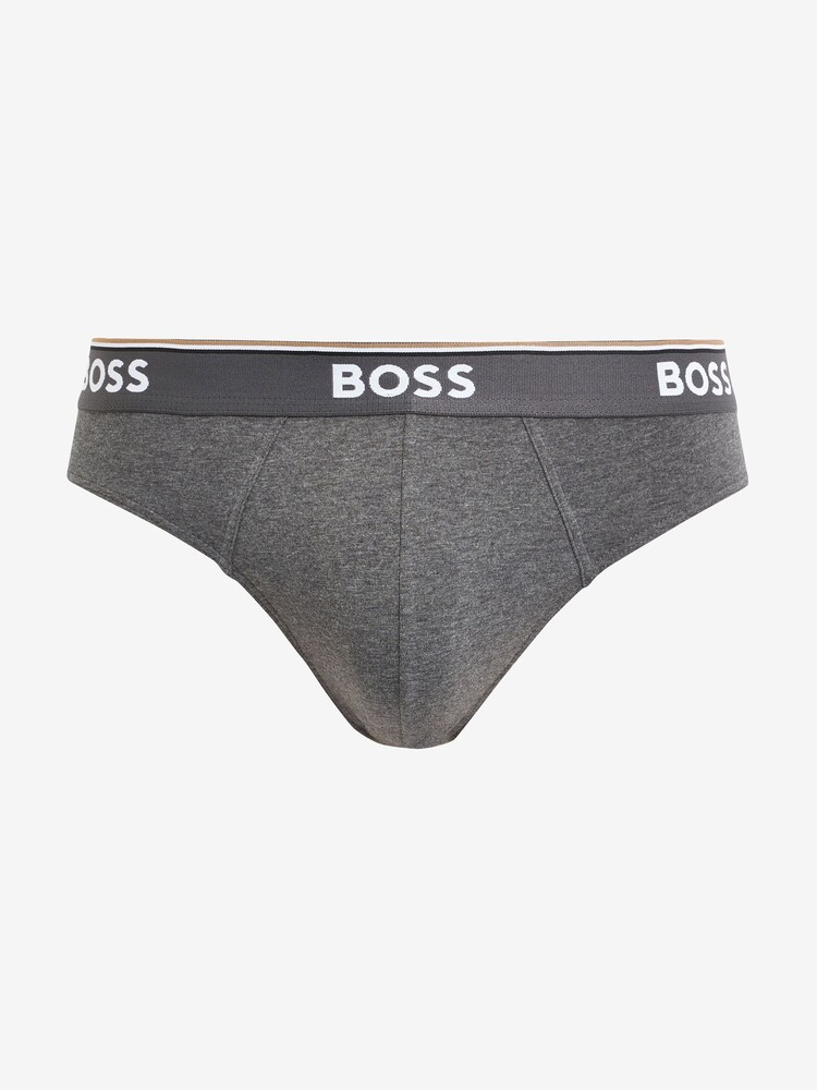 BOSS Grey Power Briefs 3 Pack - Image 2 of 9