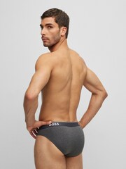 BOSS Grey Power Briefs 3 Pack - Image 6 of 9