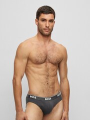 BOSS Grey Power Briefs 3 Pack - Image 8 of 9