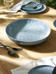 Teal Blue Willow Serve Bowl - Image 3 of 4