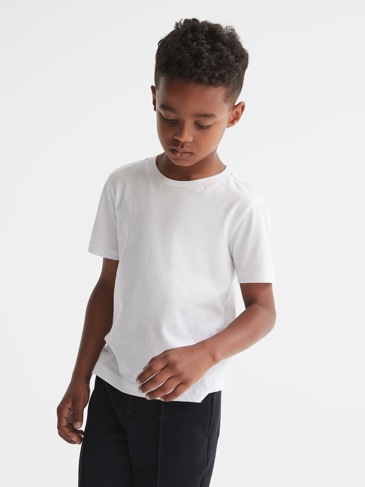 Reiss White Bless 3-9 yrs Crew Neck T-Shirt - Image 1 of 7
