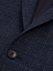 Reiss Navy Seep Single Breasted Flecked Slim Fit Blazer - Image 10 of 11