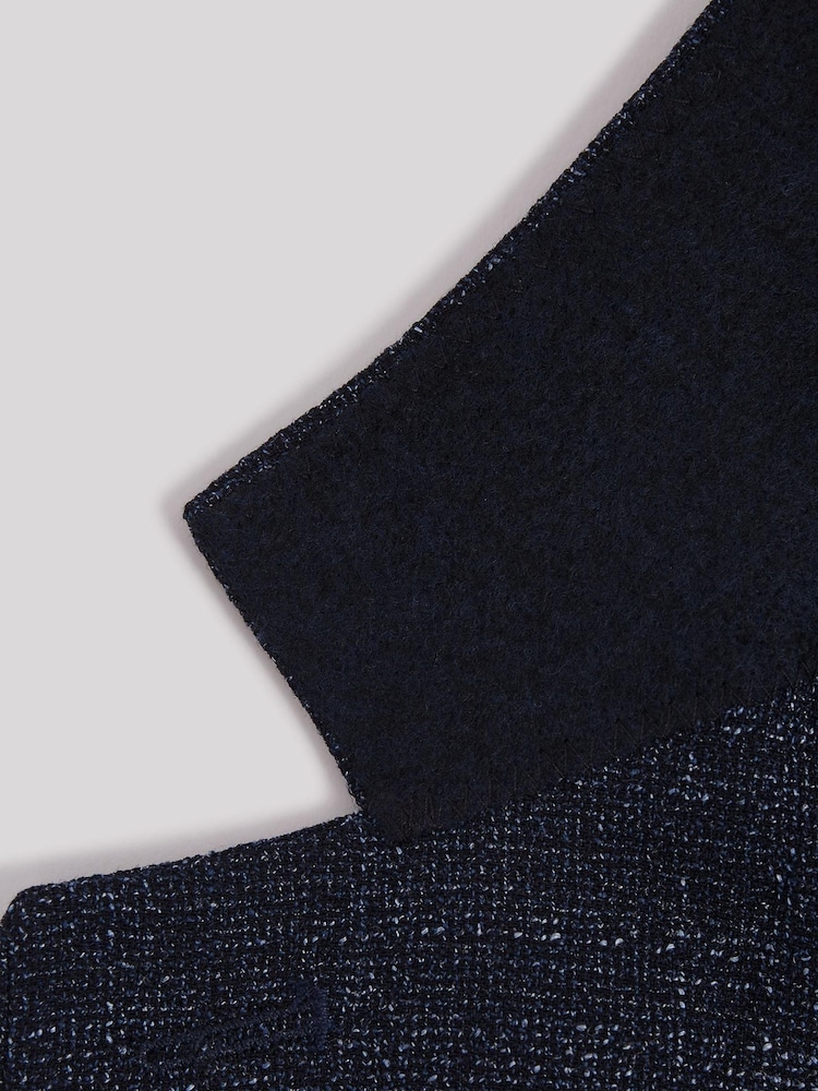Reiss Navy Seep Single Breasted Flecked Slim Fit Blazer - Image 11 of 11