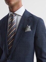 Reiss Navy Seep Single Breasted Flecked Slim Fit Blazer - Image 4 of 11