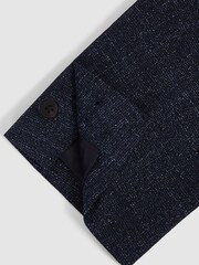 Reiss Navy Seep Single Breasted Flecked Slim Fit Blazer - Image 9 of 11