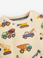 JoJo Maman Bébé Stone Construction Vehicles Print Sweatshirt - Image 2 of 2
