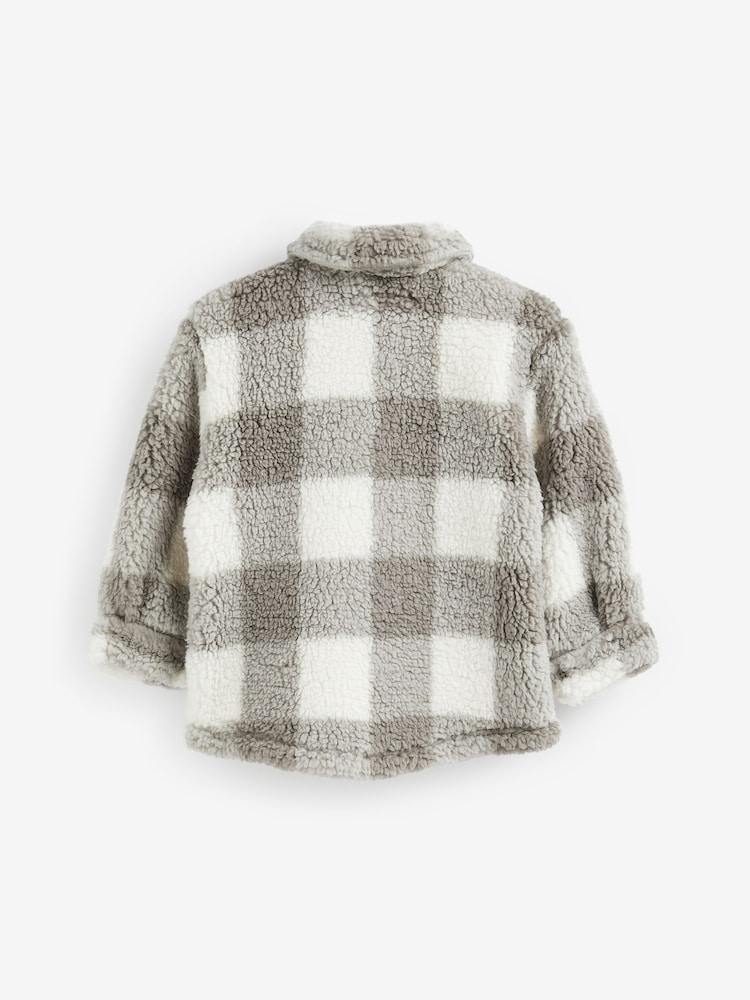 Grey Teddy Fleece Borg Shacket (3mths-7yrs) - Image 6 of 6