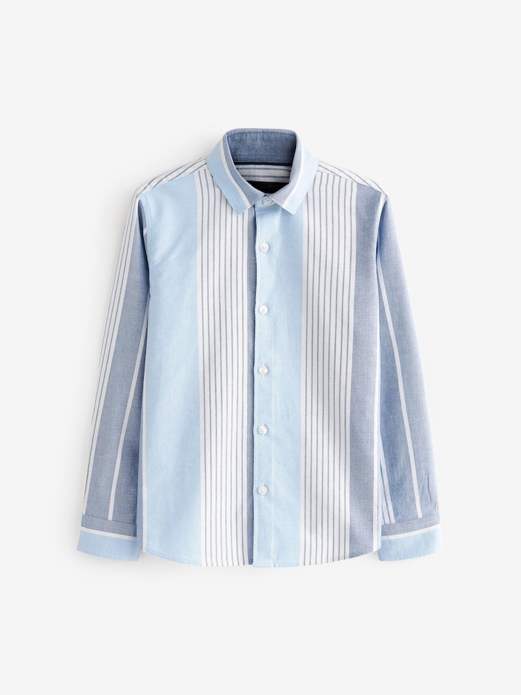 Blue Vertical Stripe Long Sleeve Shirt (3mths-16yrs) - Image 1 of 2