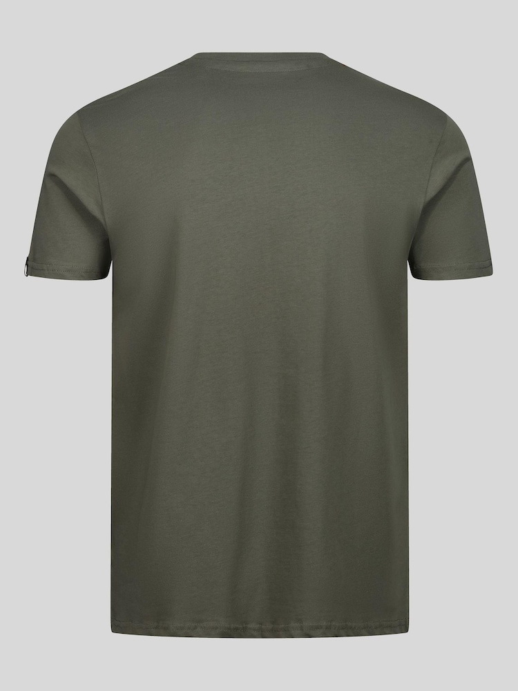 Alpha Industries Green 100% Cotton USN Blood Chit T-Shirt - Image 2 of 4 Alpha Industries Green 100% Cotton USN Blood Chit T-Shirt - Image 2 of 4