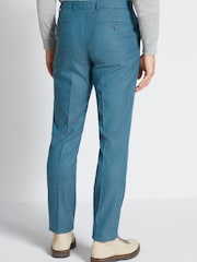 MOSS Blue Flannel Slim Fit Suit Trousers - Image 2 of 3