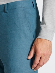 MOSS Blue Flannel Slim Fit Suit Trousers - Image 3 of 3