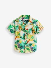 White/Green Jungle Printed Short Sleeve Shirt (3mths-7yrs) - Image 3 of 4