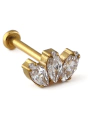 Orelia London Gold Plated Crystal Marquise Fan Labret Earrings - Image 1 of 2