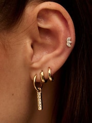 Orelia London Gold Plated Crystal Marquise Fan Labret Earrings - Image 2 of 2