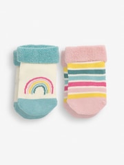 JoJo Maman Bébé Bright Rainbow 2-Pack Baby Socks - Image 1 of 1