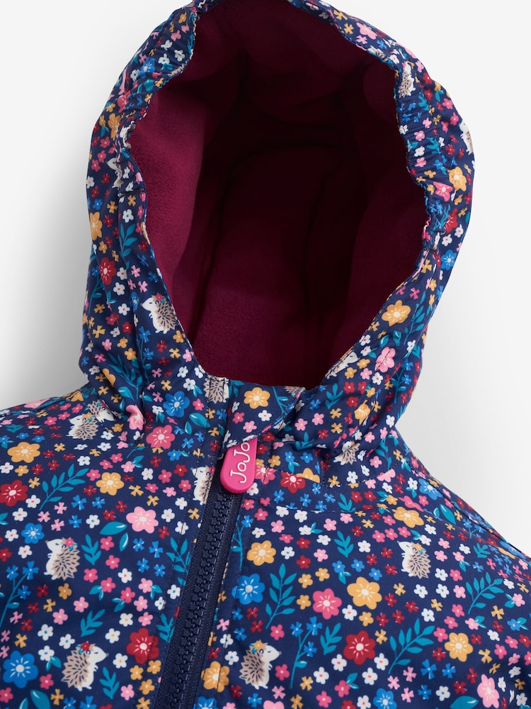 JoJo Maman Bébé Berry Woodland Reversible Fleece Lined Jacket - Image 4 of 9