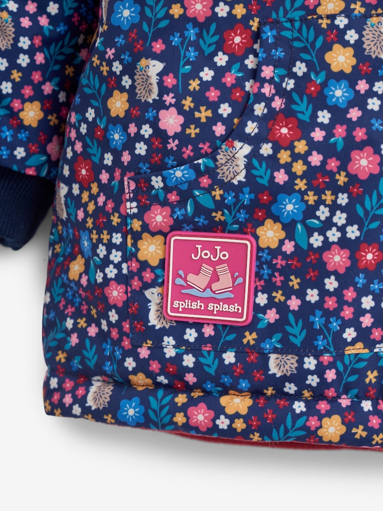 JoJo Maman Bébé Berry Woodland Reversible Fleece Lined Jacket - Image 5 of 9