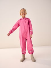 Pink Zip Hooded Waterproof Puddlesuit (12mths-10yrs) - Image 1 of 7