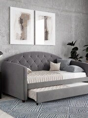 Dorel Home Grey Europe Aspen Velvet Daybed with Trundle - Image 1 of 4